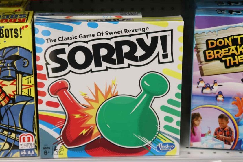 An image of Sorry board game.